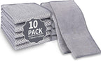 2 in 1 Stainless Steel Scrubber & Microfiber Cleaning Cloth, 10 Pack Towel & by PIPUHA