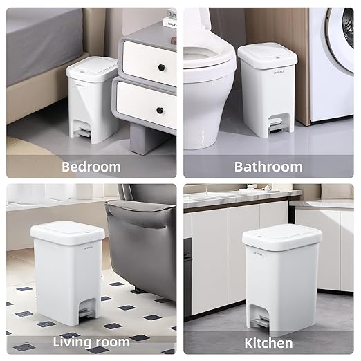 MOPALL Trash Can with Lid, Garbage Can with Press Top & Foot Pedal, Kitchen - Image 6