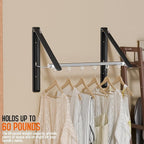Clothes Drying Rack Retractable, Wall Mounted Clothes Hanger Rack - Image 3