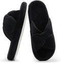 Chantomoo Slippers for Women Memory Foam House Bedroom Corduroy Bow Crossbands by Chantomoo