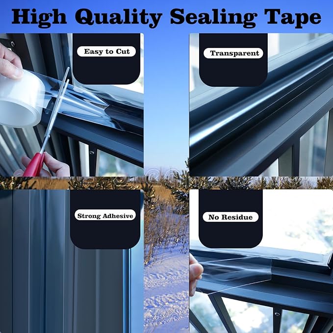 Transparent Window Weather Sealing Tape 2 Inch x 66 FT Weather Stripping - Image 4