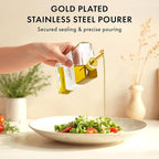 Glass Olive Oil Dispenser Bottle Set: 36 Premium Gold Labels, Oil Dispenser - Image 4
