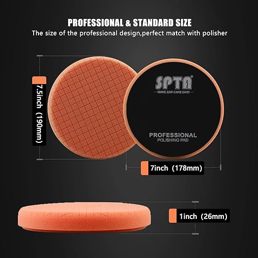 SPTA Buffing Polishing Pads, Compound Buffing Sponge Pads Cutting Polishing Pad - Image 2