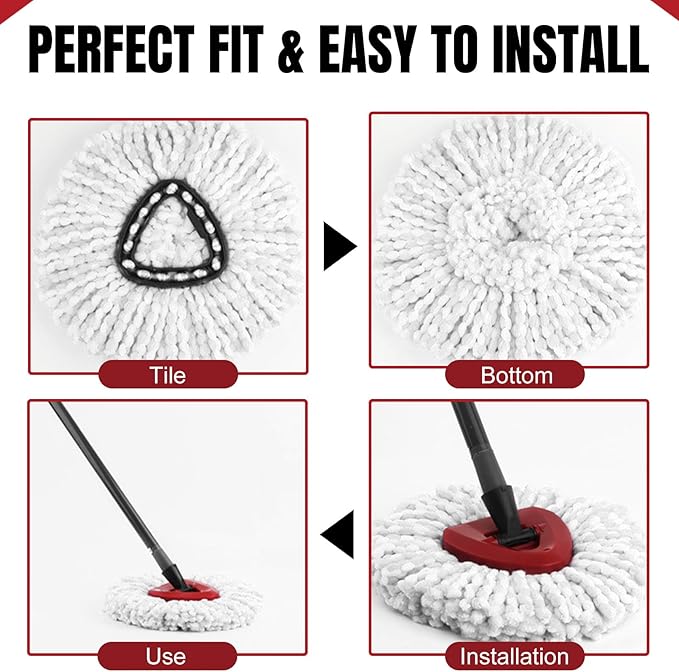 12Pcs Spin Mop Replacement Heads, Easy Cleaning Spin Mop Heads, Deep Clean - Image 4