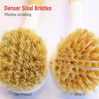 Natural Bristle Dish Brush Set, 1 Wooden Dish Brush and 1 Bamboo Dish Brush - Image 5