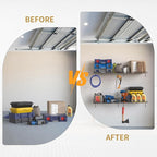 2 Pack Garage Wall Shelf, Garage Wall Mounted Shelving, Heavy Duty Floating - Image 5
