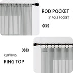 Tollpiz Sheer Door Curtains Closet Linen Textured Curtains Sheer Doorway Light - Image 5