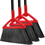 Heavy Duty Angle Broom, 3 Pack Longer Commercial Brooms, Swipe Brooms by PUTNATRUE