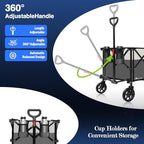 Moon Lence Collapsible Folding Wagon Cart Heavy Duty Folding Garden Portable - Image 3