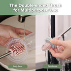 haakaa Cleaning Brush Silicone Bottle Brush Double-Ended Soft Silicone Bristles - Image 2