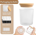 CONNOO 8 Pack 14 OZ Frosted Glass Candle Jars - Image 3