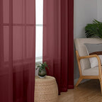 Chyhomenyc Burgundy Sheer Curtains 78 Inches Long 2 Panels Set - Image 6
