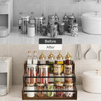 AT-VALY 3-Tier Spice Rack, Iron&MDF Kitchen Storage Shelf, Space-Saving - Image 7