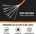 Braid 7 Strand Outdoor Survival Paracord Polyester Rope Nylon Rope Mix Thick - Image 2