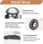 6Pcs Steel Wool Scrubber with Replacement Wire Pads Set, Stainless Steel - Image 2