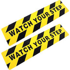 Boao 2 Pieces Watch Your Step Stickers Sign 6 x 24 Inch Caution Watch Your Step by Boao