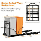 ANASTA Dual Pull Out Trash Can Under Cabinet Rack-No Can Included, Under Sink - Image 5