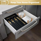 Silverware Organizer, 2 Pack 10 Inch Utensil Organizer Kitchen Drawer Organizer - Image 5