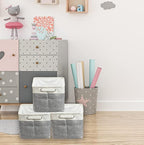 SIMPLE HOUSEWARE Large Fabric Storage Bin, 14.4" x 10" - Image 5