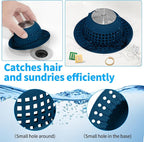 Shower Drain Hair Catcher, Bathtub Drain Cover Foldable Silicone Shower & Tub - Image 5