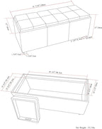 SIMPLIHOME Avalon 42 inch Wide Contemporary Rectangle Storage Ottoman in - Image 2