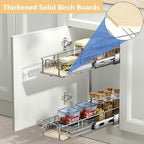 ROOMTEC 2 Tier Individual Pull Out Cabinet Organizer 7½"W x 21½"D, Slide Out - Image 2