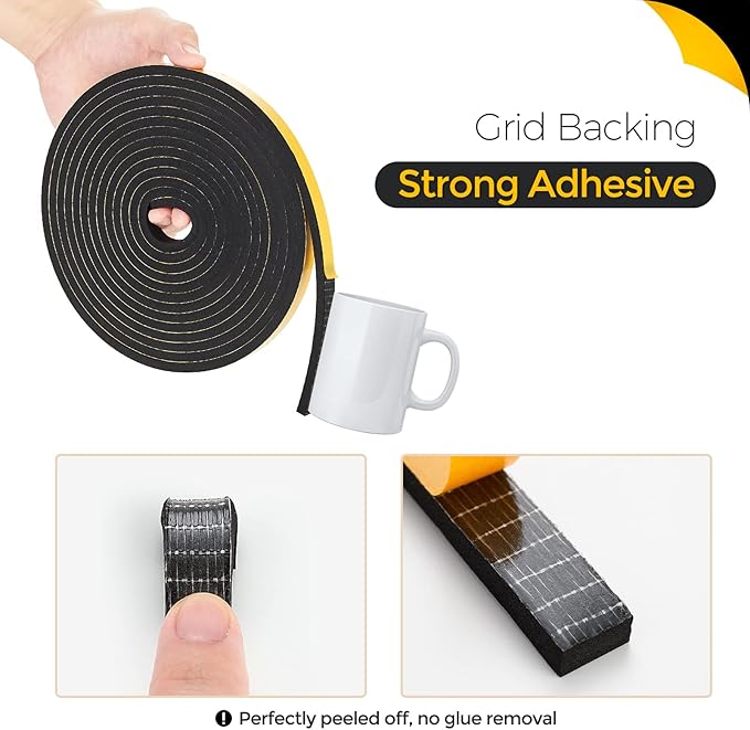 39 Feet Weather Stripping Door Seal, 1/4" Wide X 1/8" Thick Door Seal Strip - Image 2