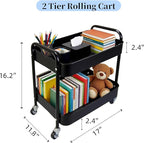 2 Tier Rolling Cart with Wheels - Image 5