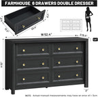 Black Dresser, Farmhouse 6 Drawer Dresser - Image 2