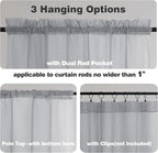 Chyhomenyc Light Grey Sheer Curtains 72 Inch Length 2 Panels, Light Filtering - Image 2