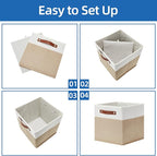 Temary Fabric Storage Cubes Bins, 11 inch Cube Storage Baskets, Foldable Cube - Image 7