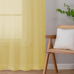 Chyhomenyc Yellow Sheer Curtains 72 Inch Length 2 Panels, Light Filtering Soft - Image 8