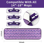18 inch Mop Pads Refills, 3 Pack Microfiber Reusable Replacement Mop Pads Flat - Image 2
