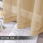 Tollpiz Short Sheer Curtain Linen Textured Bedroom Curtains Sheer Light - Image 4