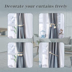 Hion Magnetic Curtain Tiebacks Beige 2pcs, Curtain Tiebacks Buckles Holdbacks - Image 4