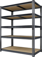72"H Storage Shelves Heavy Duty, 2000LBS Garage Shelving, 5 Tier Metal Shelving - Image 9