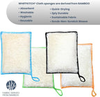 Whiffkitch Bamboo Fiber Kitchen Sponges – Washable Multicolor Non Scratch Dish - Image 2