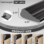 2Pcs×196" Wedge Weather Stripping Door Seal Strip - Image 2