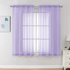 Chyhomenyc Lilac Sheer Curtains 45 Inch Long 2 Panels, Light Filtering Rod by Chyhomenyc