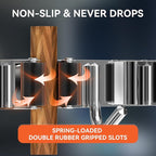 ZONGOOL 2 Pack Mop Broom Holder Wall Mount, 4 Racks and 5 Hooks Broom Organizer - Image 3