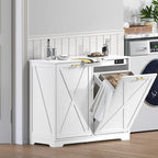 Tilt Out Trash Can Cabinet for 2 Bins, Hidden Recycle Garbage Bin Enclosure - Image 7