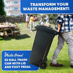 32 Gallon Step-On Large Outdoor Trash Can - Image 9