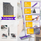 ITTAHO Microfiber Flat Mop Floor Cleaning System, Wet & Dry Dust Mopping - Image 4