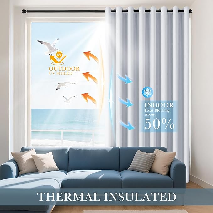 PONY DANCE Greyish White Curtains 94 inches Long - Image 3