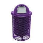 COATEDOUTDOORFURNITURE RDT-TXTPUR Heavy Duty 32 Gallon Round Trash Receptacle by CoatedOutdoorFurniture