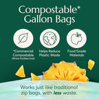 Cleanomic Compostable* Gallon Size Food Storage Bags Freezer and Leak Proof - Image 2