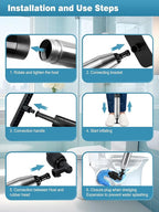Toilet Plunger Drain Clog Remover Tool, High-Pressure Drain Snake Sink Plunger - Image 5