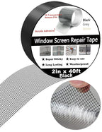 Wohohoho Window Screen Repair Tape, 2 in X 40 FT Black Screen Patch Repair Kit - Image 2