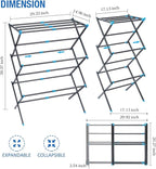 APEXCHASER Clothes Drying Rack, 3-Tier Laundry Drying Rack - Image 5