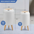 2 Pack Automatic Trash Can 12L /3 Gallon and 10L /2.64 Gallon Bathroom Trash Bin - Image 2